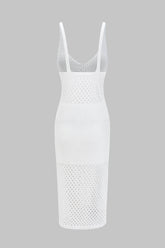 Knit Hollow Out Slip Slit Dress